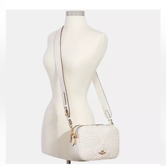 NWT Authentic Coach Jes Crossbody MARVEL Quilted Captain America Star Ivory $428 - Picture 3 of 16